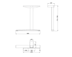MILADESIGN podnož krajní Linear LN3401 černá Mila Desing