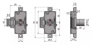 K-LEHMANN zámek trojcestný 750-25 1000mm