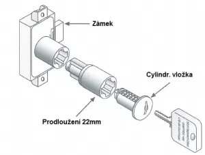 LEHMANN Prodloužení cylindru 22 mm (180° P4 165mm)