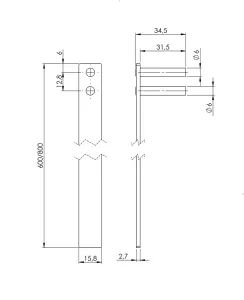 StrongLocks Tyč ke kontejnerovému zámku s vyměnitelnou vložkou délka 600mm Strong