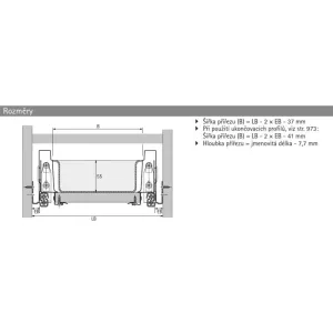 HETTICH Příborník OrgaTray 440, 175-200 * 1091-1150/441-520mm, bílá //