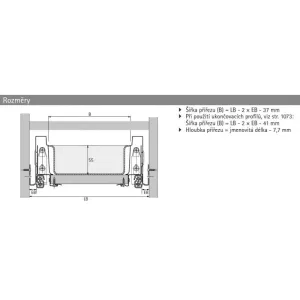 HETTICH Příborník OrgaTray 440, 501-600*801-900/581-620mm, antracit //