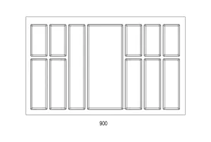 Příborník Classico 822x474mm zrnitá bílá Agoform