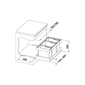 BLANCO 525221 Sorter Flexon II Low 80/3 1x19l+1x30l+1x16l