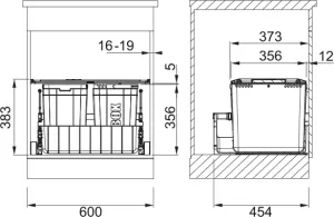 FRANKE Sorter 300-60 Tri 2×10l+1×22l