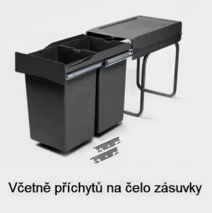 GOLLINUCCI Sorter Linea 222DM na dvířko 300mm 2x14l antracit