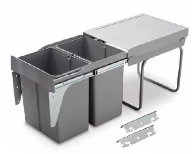 GOLLINUCCI Sorter Linea 290DM na dvířko 400mm 2x21l šedá Gollinucci