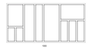 Příborník Sky 322-1122x474mm antracit Agoform