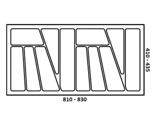 StrongIn Příborník 330-830 x 430mm metalíza // Strong
