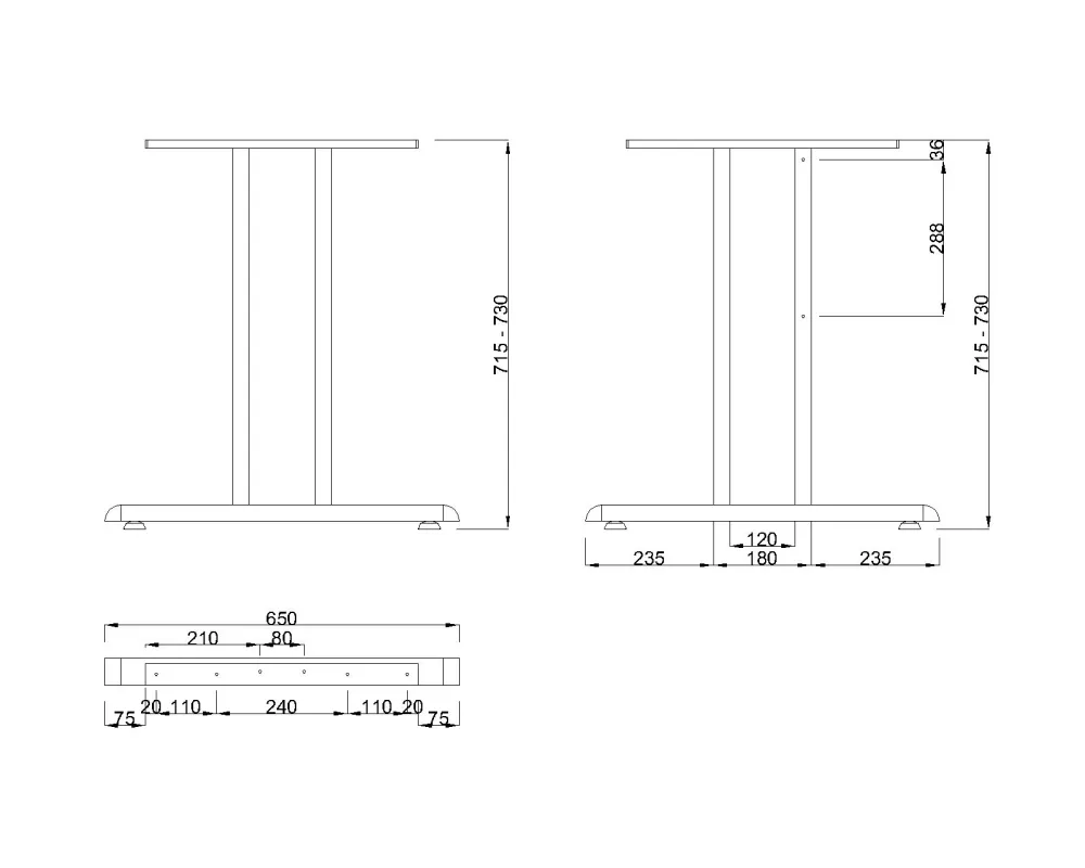 MILADESIGN G2 ST201E-ST203E podnož stříbrná // - ST202E Mila Desing