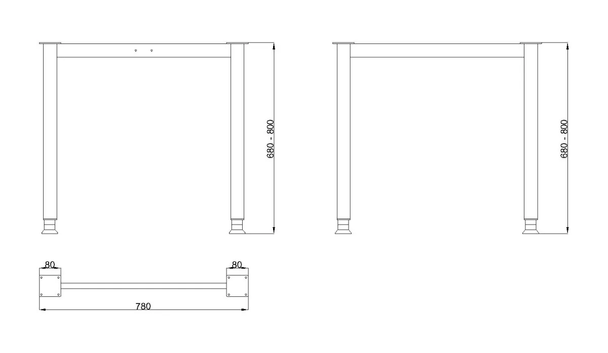MILADESIGN podnož G6 ST517/60,70,80 stříbrná // - ST517/80 Mila Desing