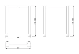 MILADESIGN podnož G6 ST517/60,70,80 stříbrná // Mila Desing