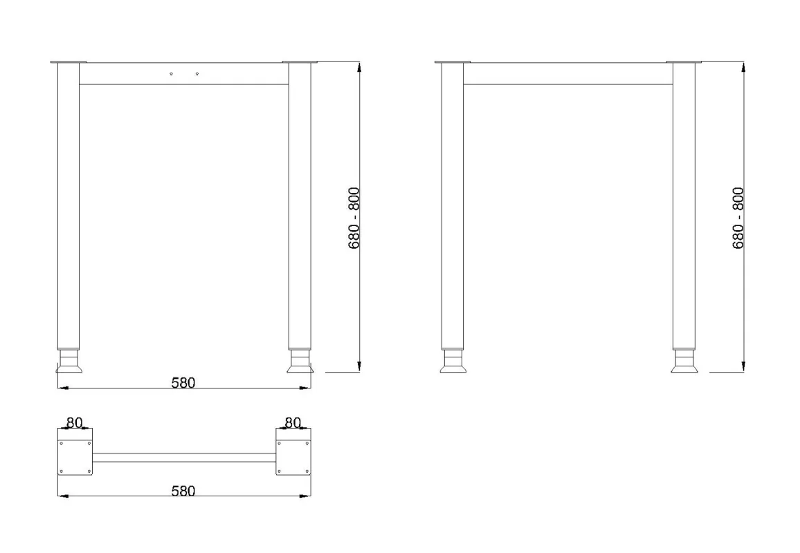 MILADESIGN podnož G6 ST517/60,70,80 stříbrná // Mila Desing