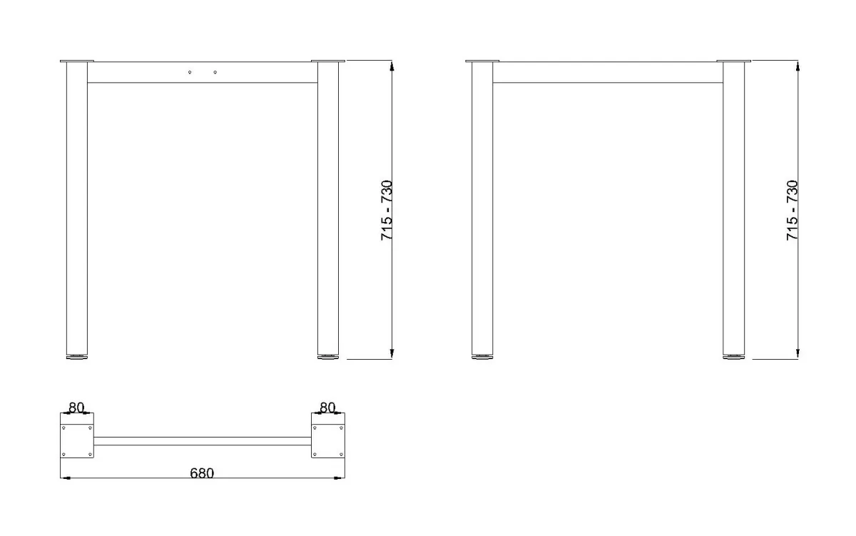 MILADESIGN podnož G6 ST522/60,70,80 stříbrná // - ST522/70 Mila Desing