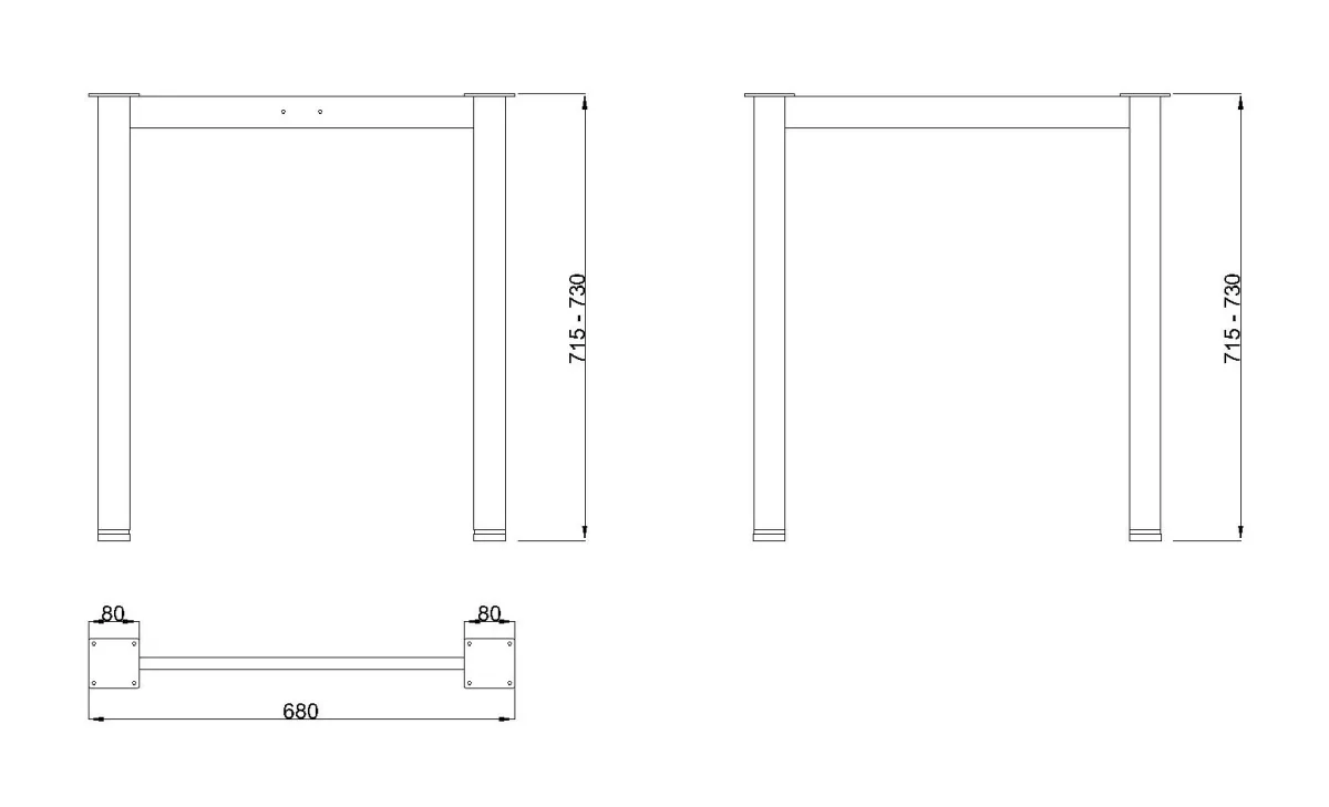 MILADESIGN podnož G6 ST526/60,70,80 stříbrná // - ST526/70 Mila Desing