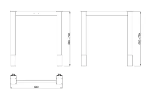 MILADESIGN podnož G6 ST611/60,70,80 stříbrná // Mila Desing