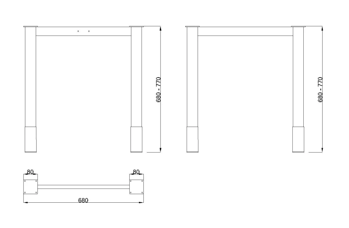 MILADESIGN podnož G6 ST611/60,70,80 stříbrná // - ST611/70 Mila Desing
