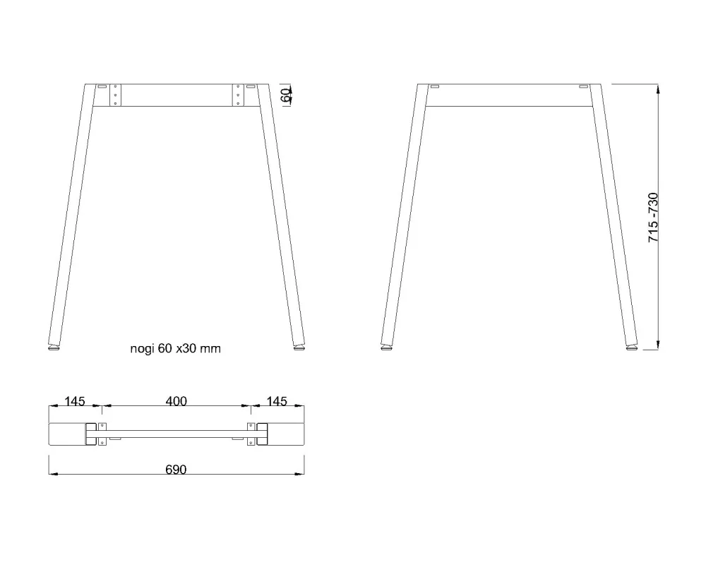 MILADESIGN podnož Mobilar M6306–M6316-S stříbrná // - M6307–S Mila Desing