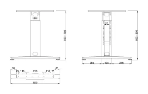 MILADESIGN podnož s regulací středová G3 ST221,224,226 R stříbrná // Mila Desing