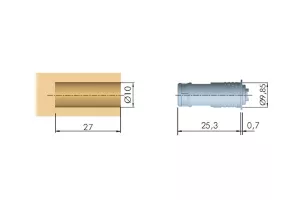 IF zápustný magnet K-Lock 10x27mm bílá,šedá,antracit // Italiana Ferramenta