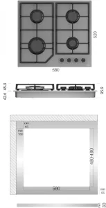 Deska plynová KLUGE KPG6030WG