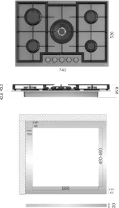 Deska plynová KLUGE KPG7520BG