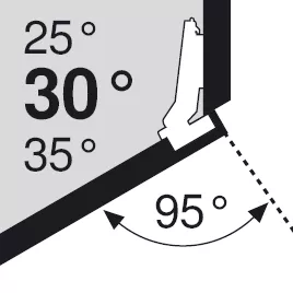 BLUM 79A9556.T1 závěs úhlový, typ II, vrut, 30°/95°