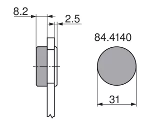 BLUM 84.4140 vnější krytka závěsu, vrtané sklo, tvar "O", matný nikl