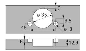 HETTICH 9088081 Sensys závěs slepý úhel vložený 90°/95° TB Fix SiSy Hettich