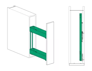 KES 002140 K-Line, boční koš, 150mm, 90° 3D, antracit,bílá // - bílá Kesseböhmer
