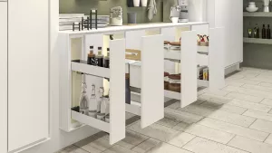 KES 002140 K-Line, boční koš, 150mm, 90° 3D, antracit,bílá // Kesseböhmer
