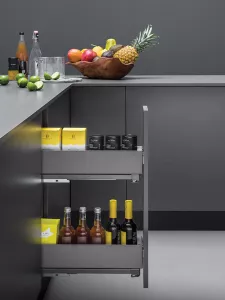 VIBO Lamina, boční koš, 150mm, šedá, levá Vibo