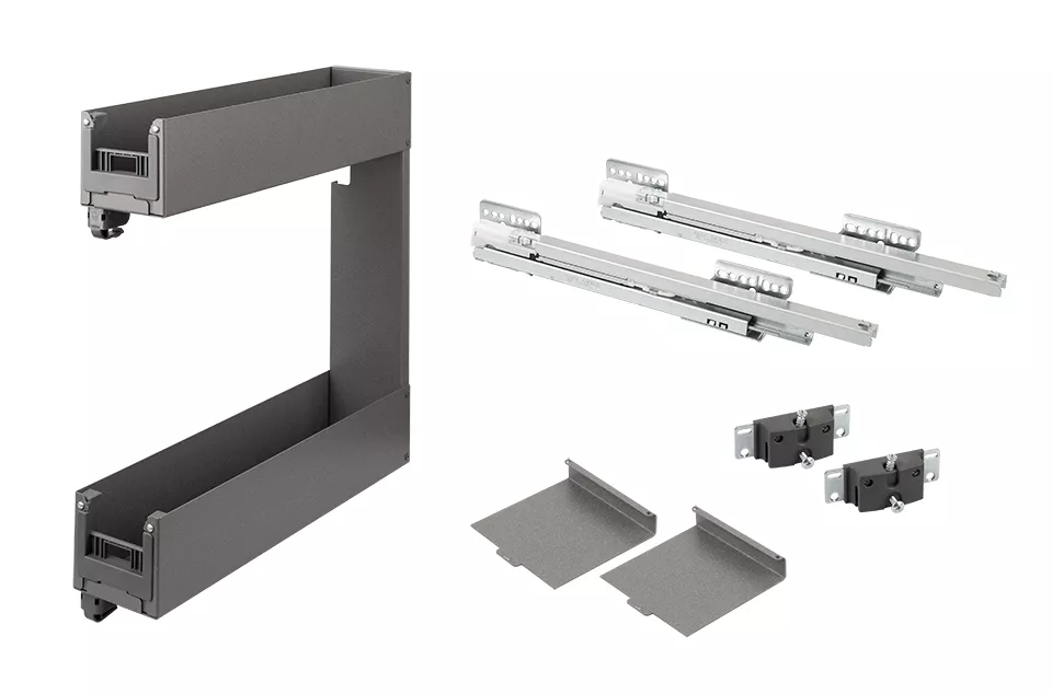 VIBO Lamina, boční koš, 150mm, šedá, levá Vibo