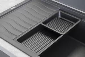 AGOFORM Odkapávače 2ks na nádobí do dřezu 440x185mm a 205x183mm černá AGOFORM Odkapávače 2ks na nádobí do dřezu 440x185mm a 205x183mm černá