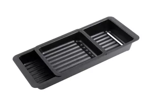 AGOFORM Odkapávače 2ks na nádobí do dřezu 440x185mm a 205x183mm černá