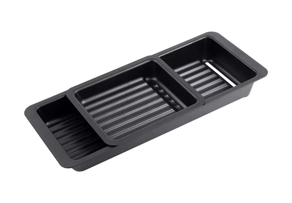 AGOFORM Odkapávače 2ks na nádobí do dřezu 440x185mm a 205x183mm černá