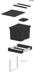 BLANCO 521470 Sorter Flexon II 50/3 1x19l+2x8l