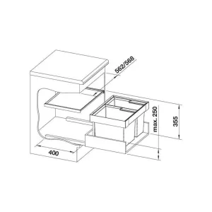 BLANCO 521471 Sorter Flexon II 60/2 1x30l+1x19l