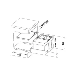 BLANCO 521473 Sorter Flexon II XL 60/3 1x30l+2x8l