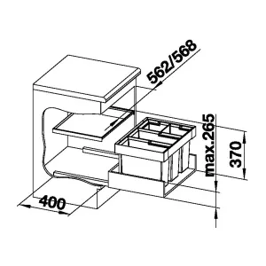 BLANCO 521474 Sorter Flexon II 60/4 2x15l+2x6l