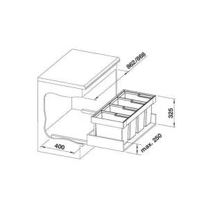 BLANCO 521475 Sorter Flexon II Low 90/4 3x19l+1x16l