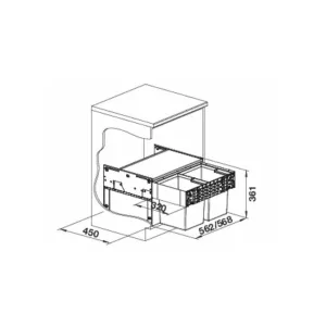 BLANCO 526207 Sorter Select II Compact 60/2 2x17l