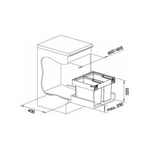 BLANCO 526639 Sorter Flexon II Low 50/2 2x19l