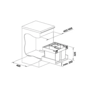 BLANCO 526640 Sorter Flexon II Low 50/3 1x19l+2x8l