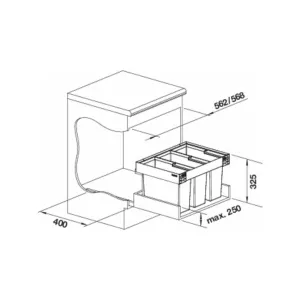 BLANCO 526642 Sorter Flexon II Low 60/3 3x15l
