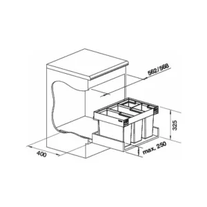 BLANCO 526644 Sorter Flexon II Low 60/4 2x15l+2x6l