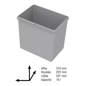 GOLLINUCCI Příslušenství náhradní koš pro Sistema 1x16l šedá