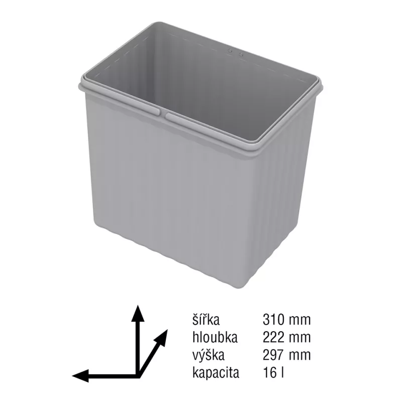 GOLLINUCCI Příslušenství náhradní koš pro Sistema 1x16l šedá Gollinucci