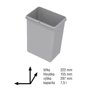GOLLINUCCI Příslušenství náhradní koš pro Sistema 900 a Linea 580 1x7,5l šedá