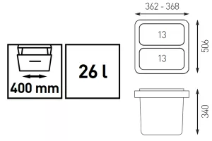 K-StrongBins komplet sorteru 26l 2x13l Strong